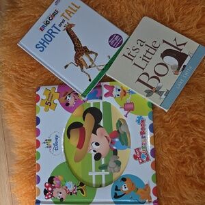 3 Books.  Disney My First Puzzle Book, Short And Talk,   It's a Little Book